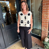 Linda Polka Dot Button Front Vest