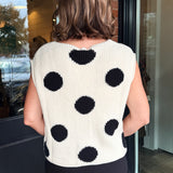 Linda Polka Dot Button Front Vest
