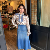 Madison Floral and Denim Top