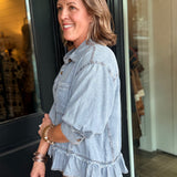 Bentley Denim Ruffle Shirt