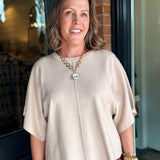 Lily Solid Short Sleeve Knit Top