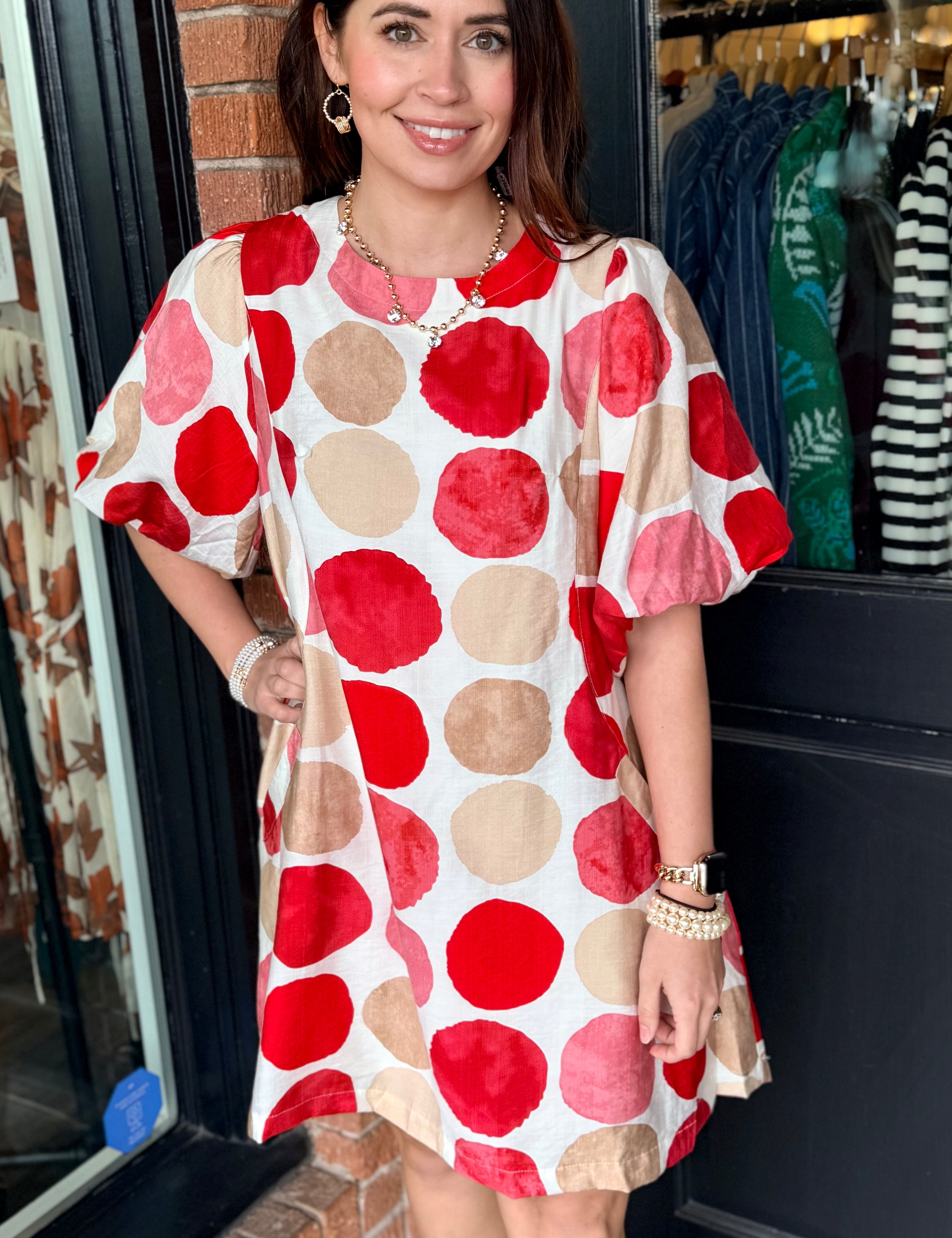Elora Dot Print Tunic Dress