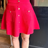 Maribel Gold Button Knit Mini Skirt