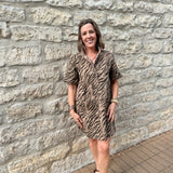Nancy Tiger Print Mini Dress