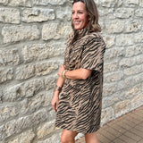 Nancy Tiger Print Mini Dress