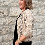 Lizzy Snakeskin Button Front Cardigan