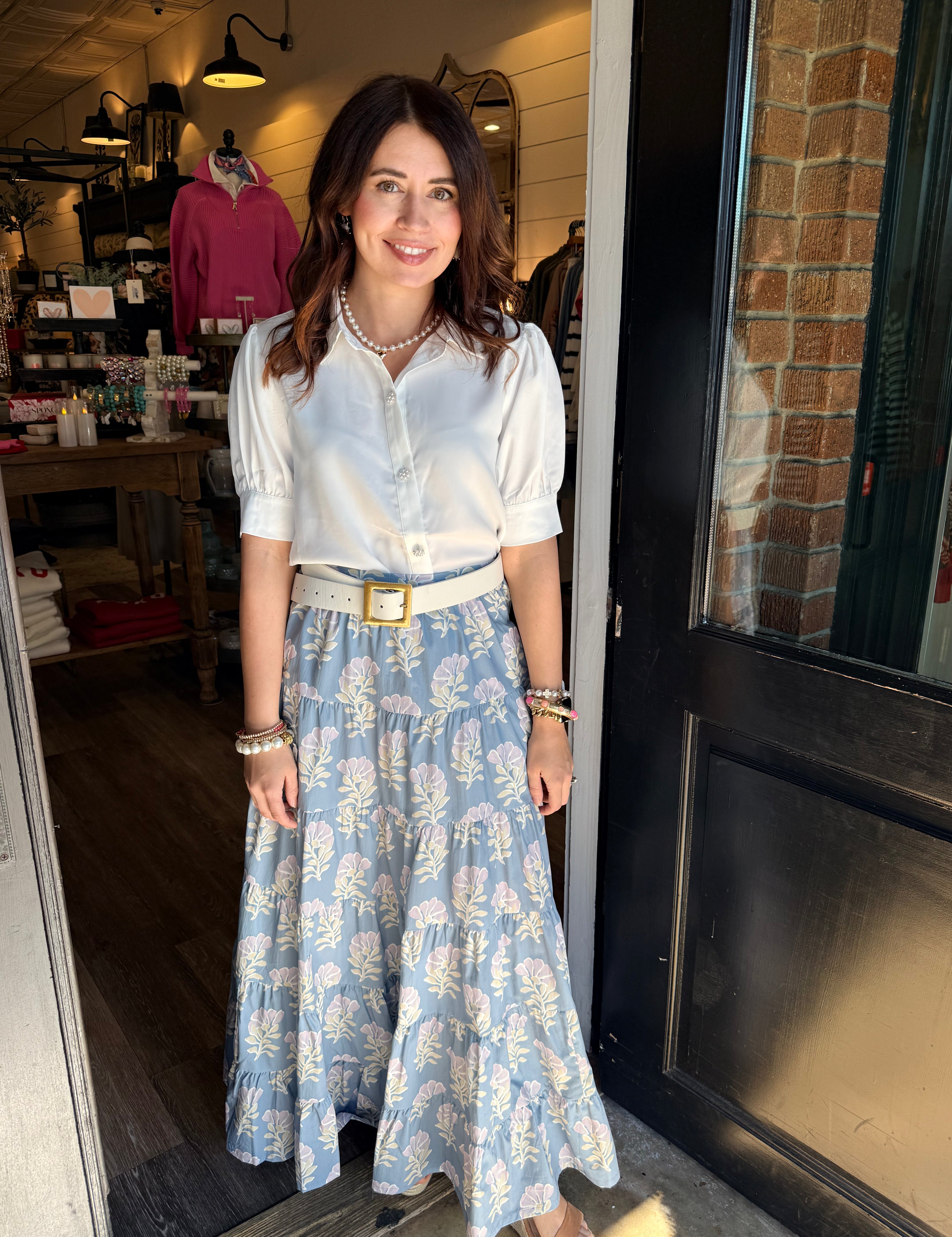 Brooke Pearl Button Up Top