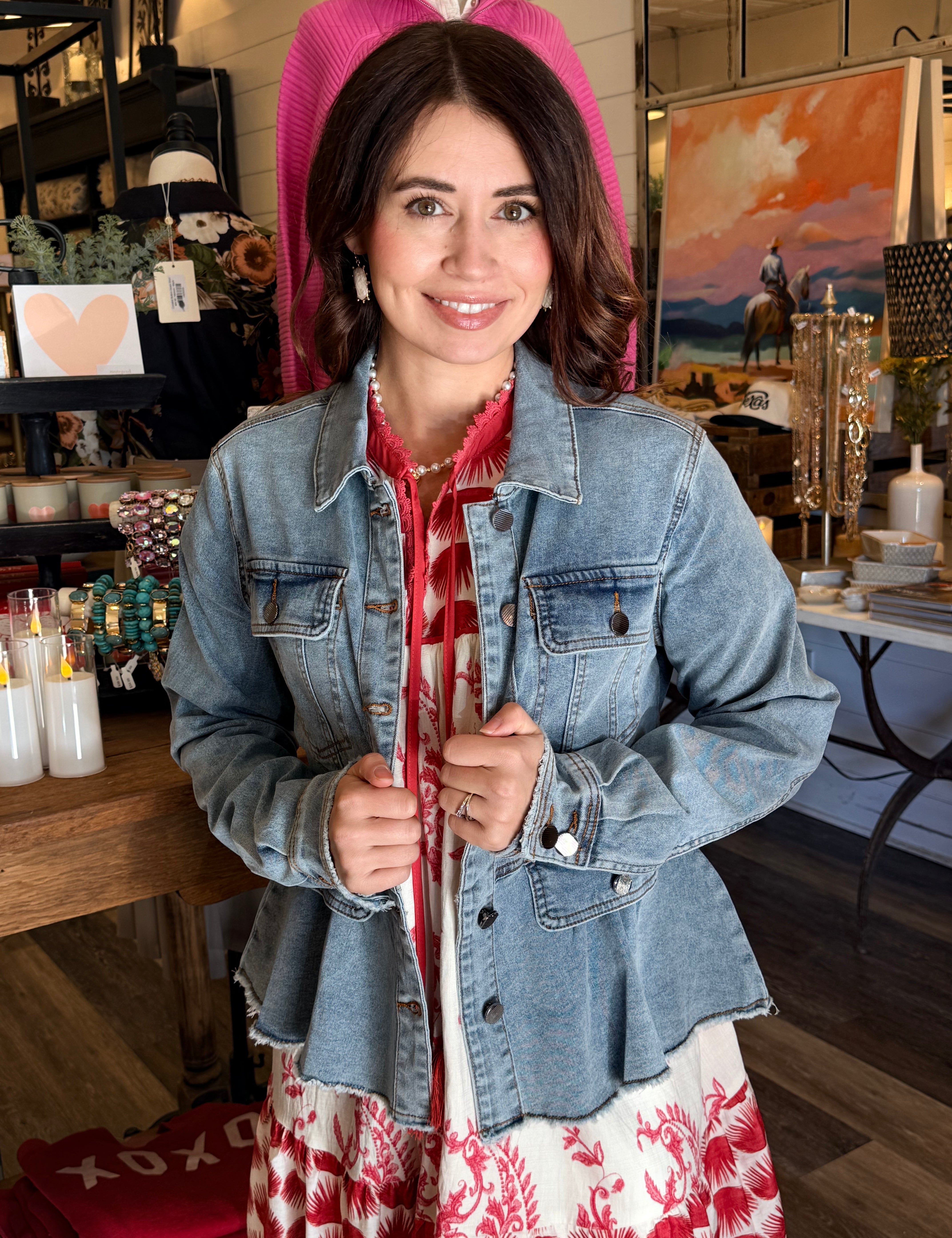 Jane Denim Peplum Jacket