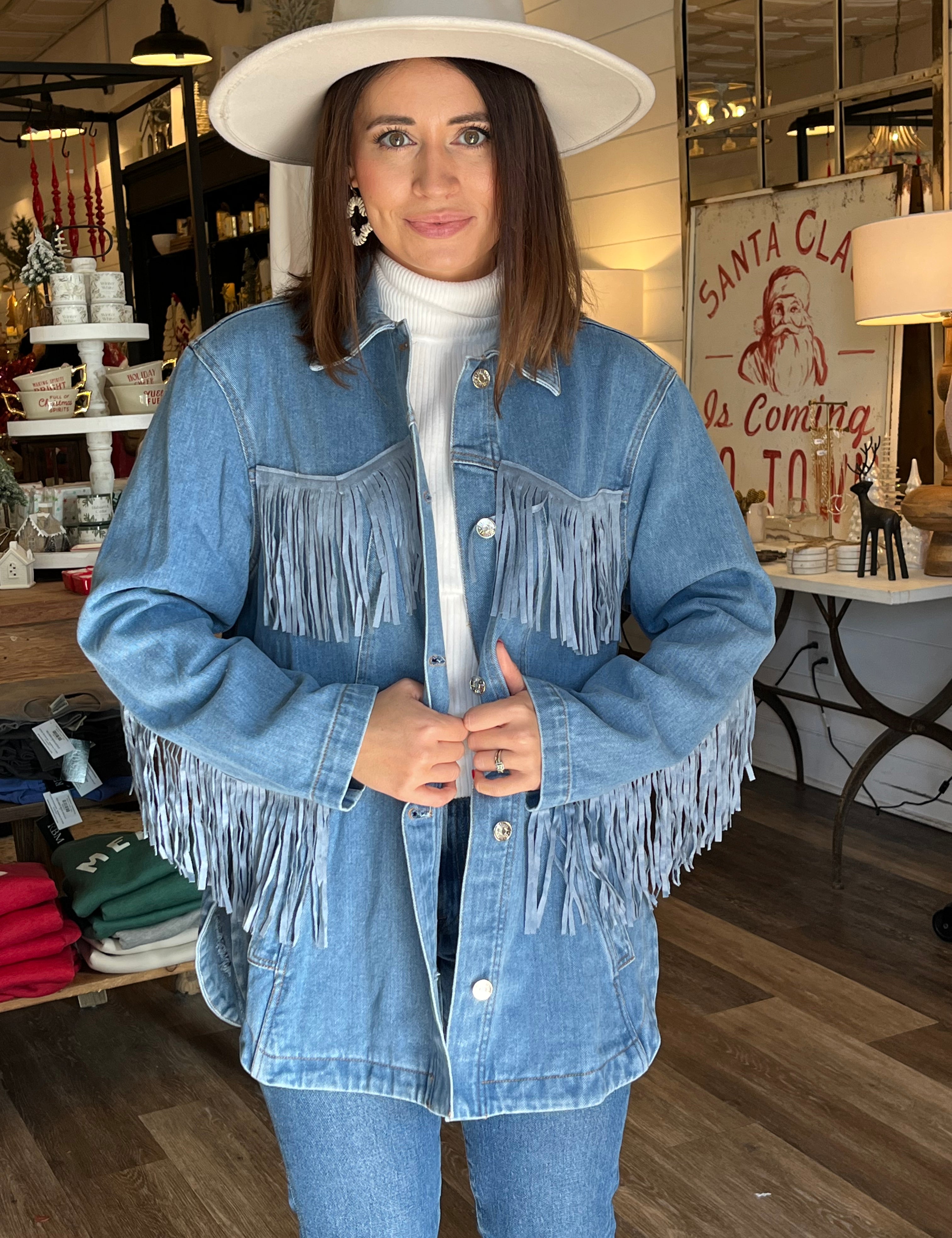 Ada Denim Fringe Jacket