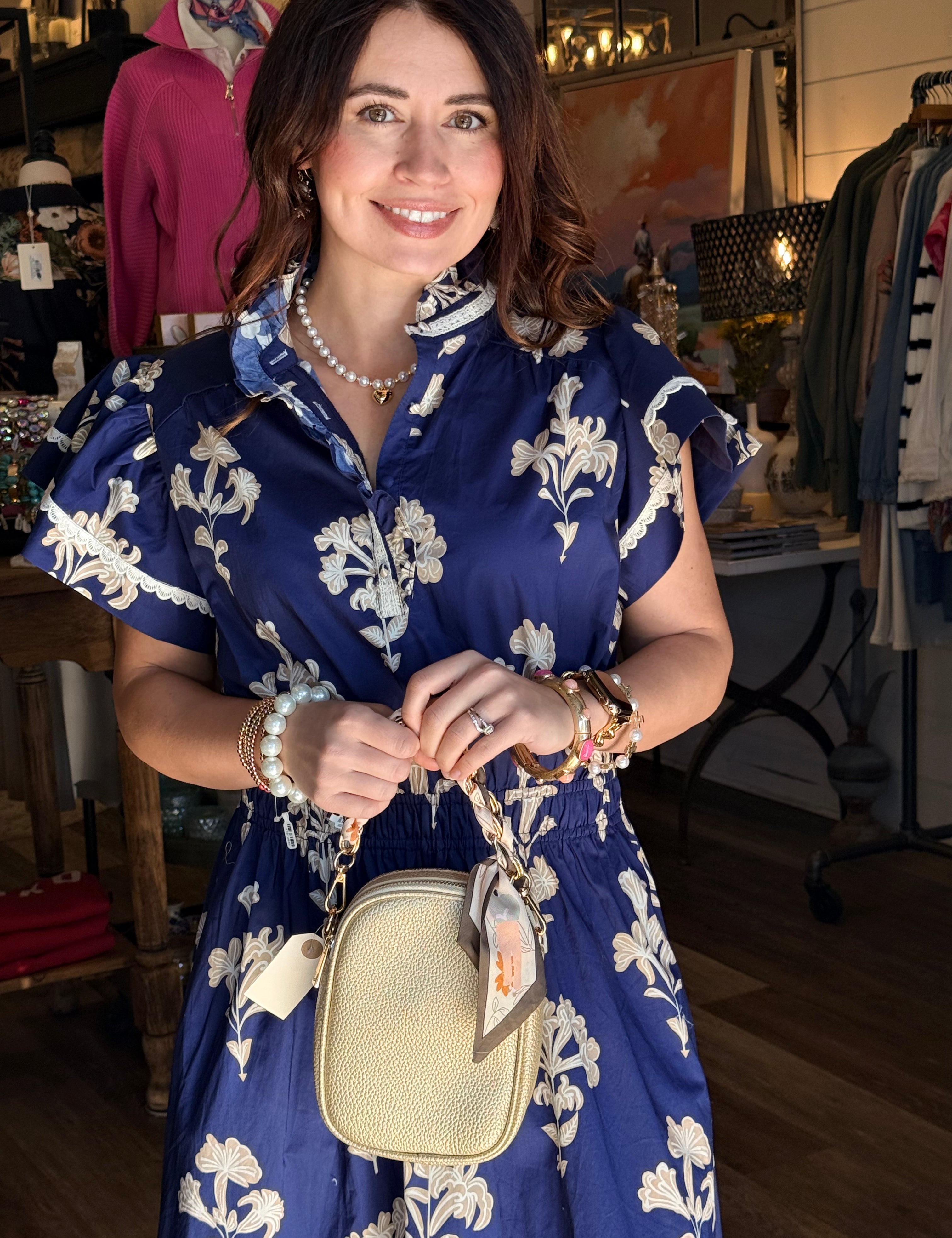 Evelyn Floral Print Midi Dress