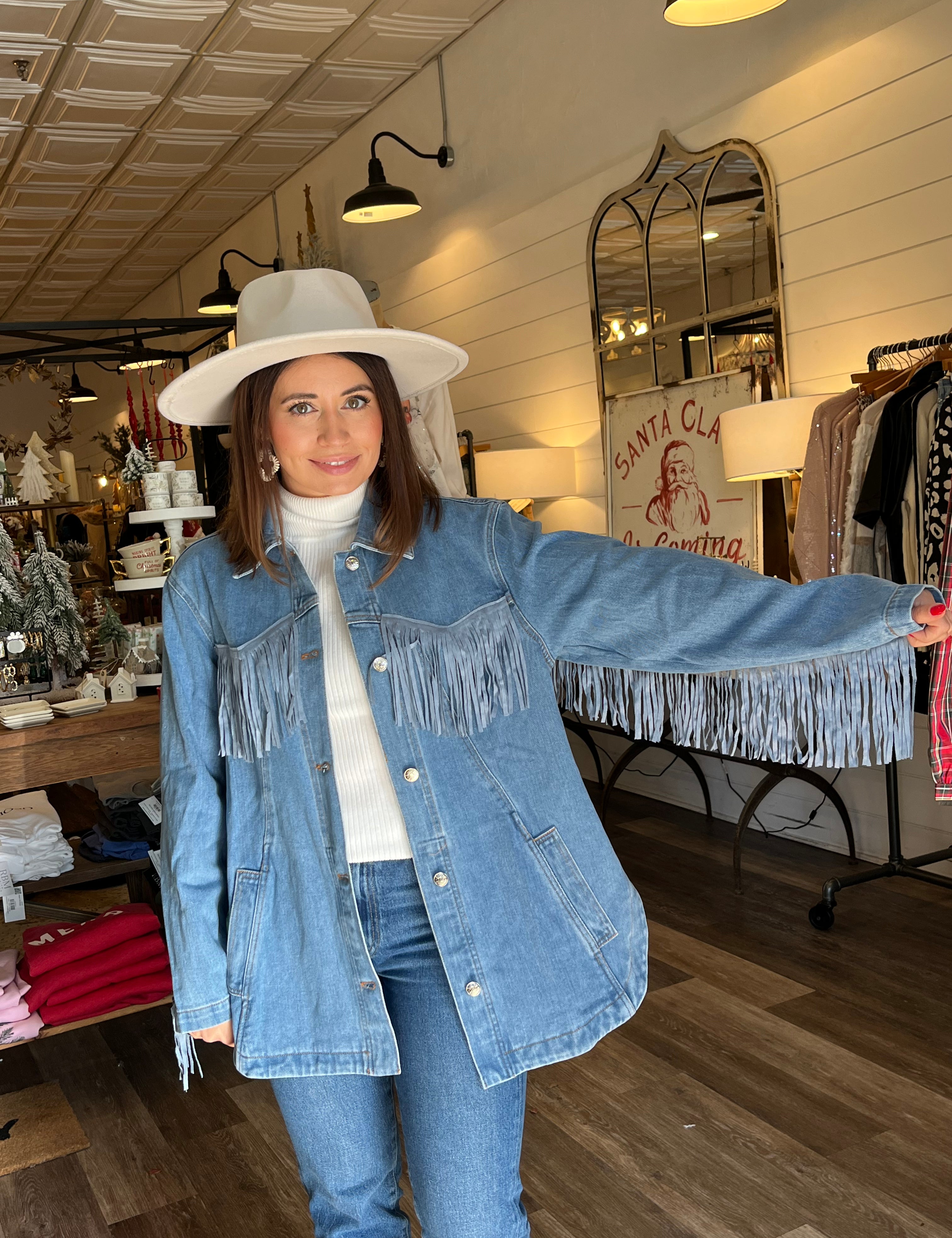 Ada Denim Fringe Jacket