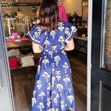 Evelyn Floral Print Midi Dress