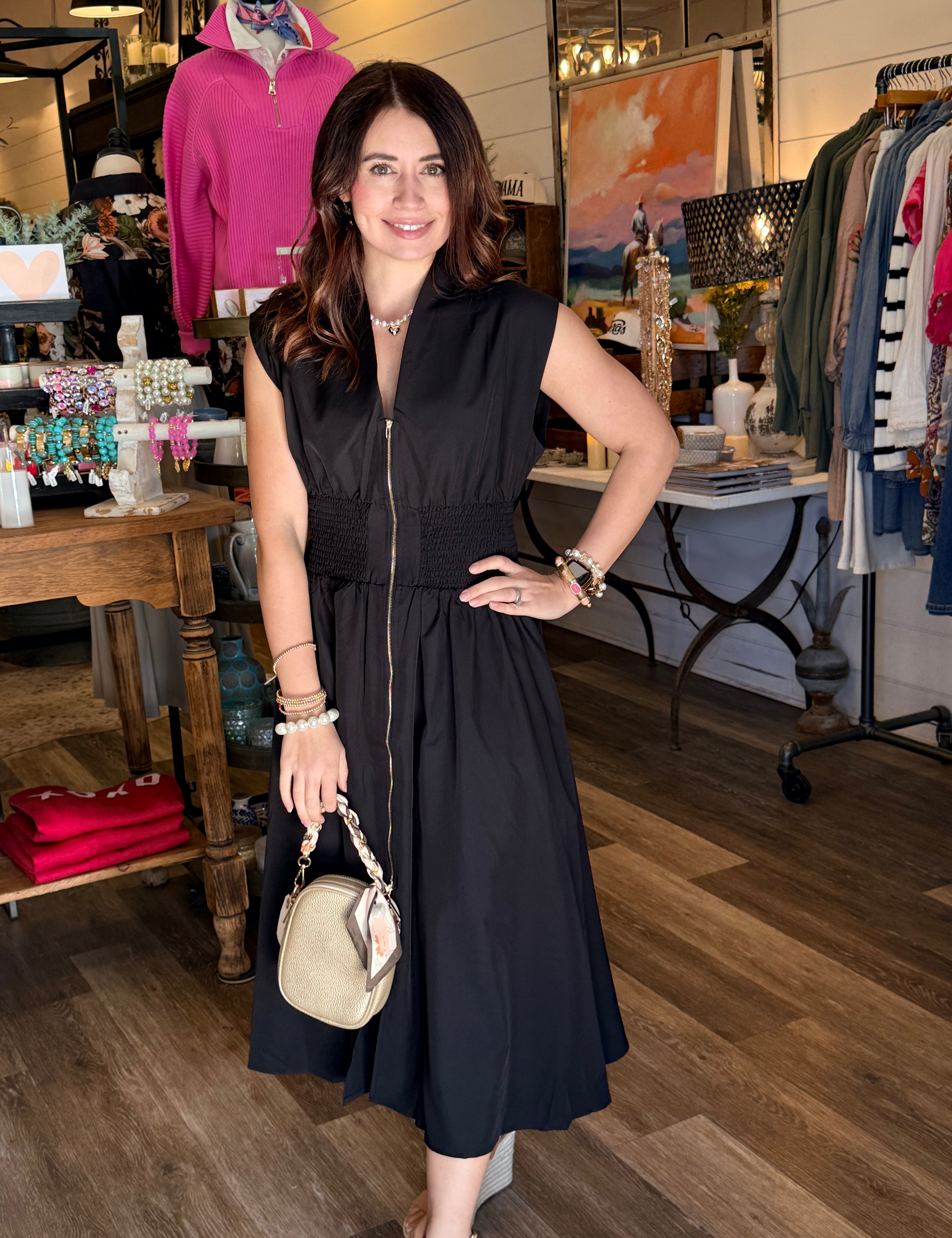 Morgan Front Zip Up Dress