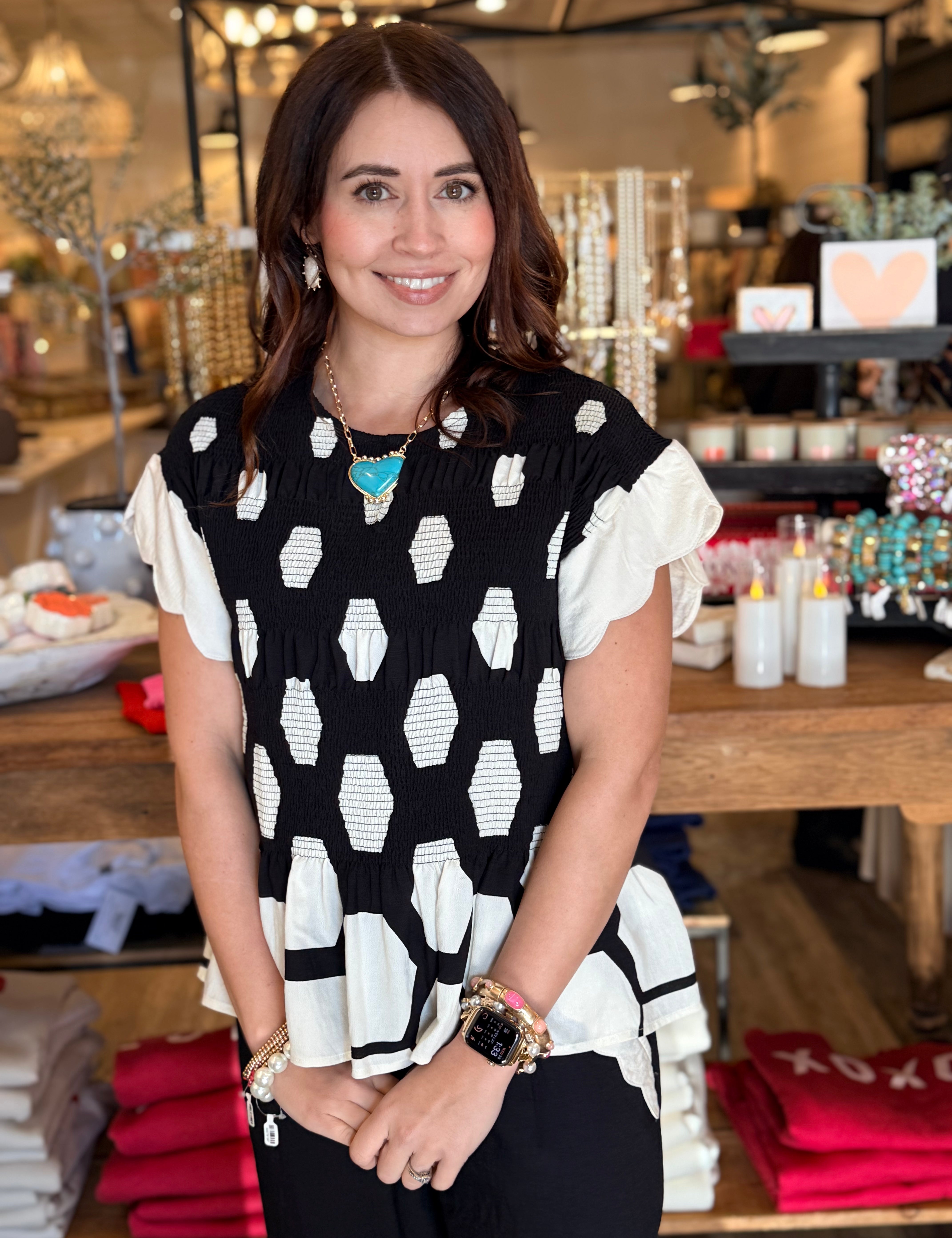 Sabrina Print Peplum Top