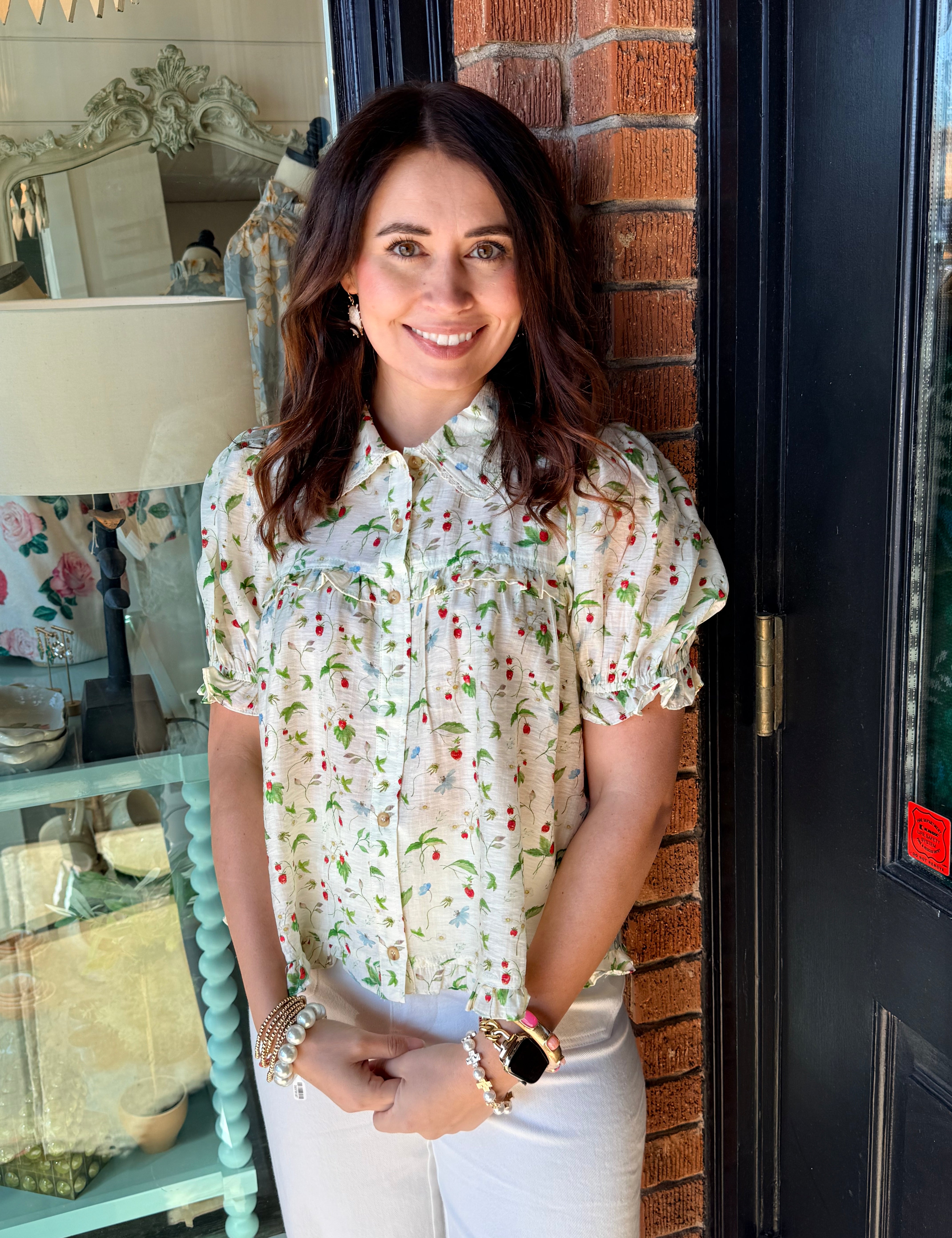 Sarah Ruffled Sleeve Blouse