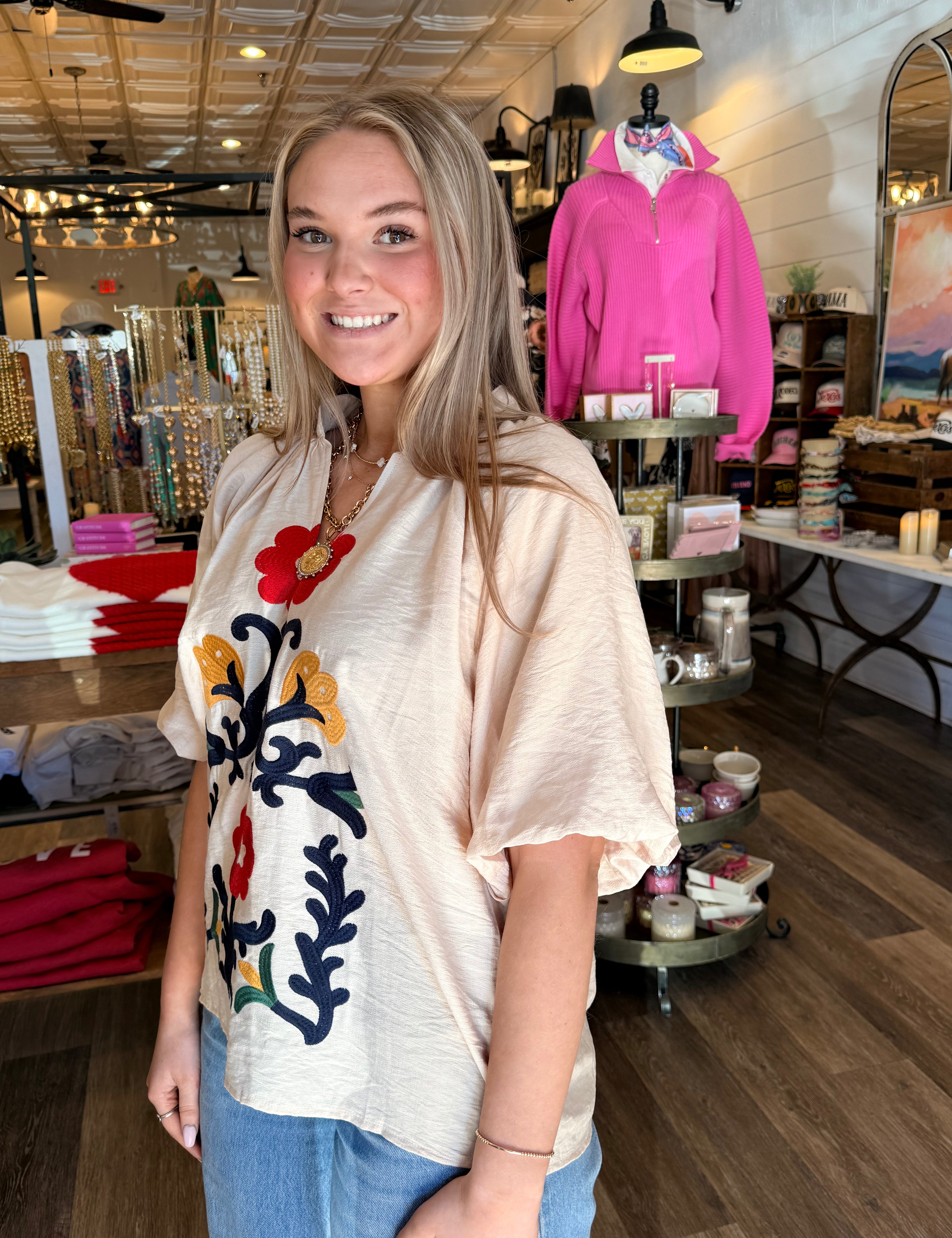 Natalie Embroidered Boho Top