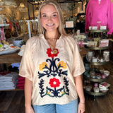 Natalie Embroidered Boho Top