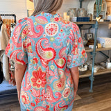 Cassandra Paisely Puff Sleeves