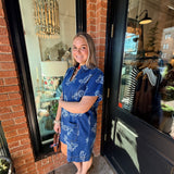 Cassidy Denim Paisley Mini Dress