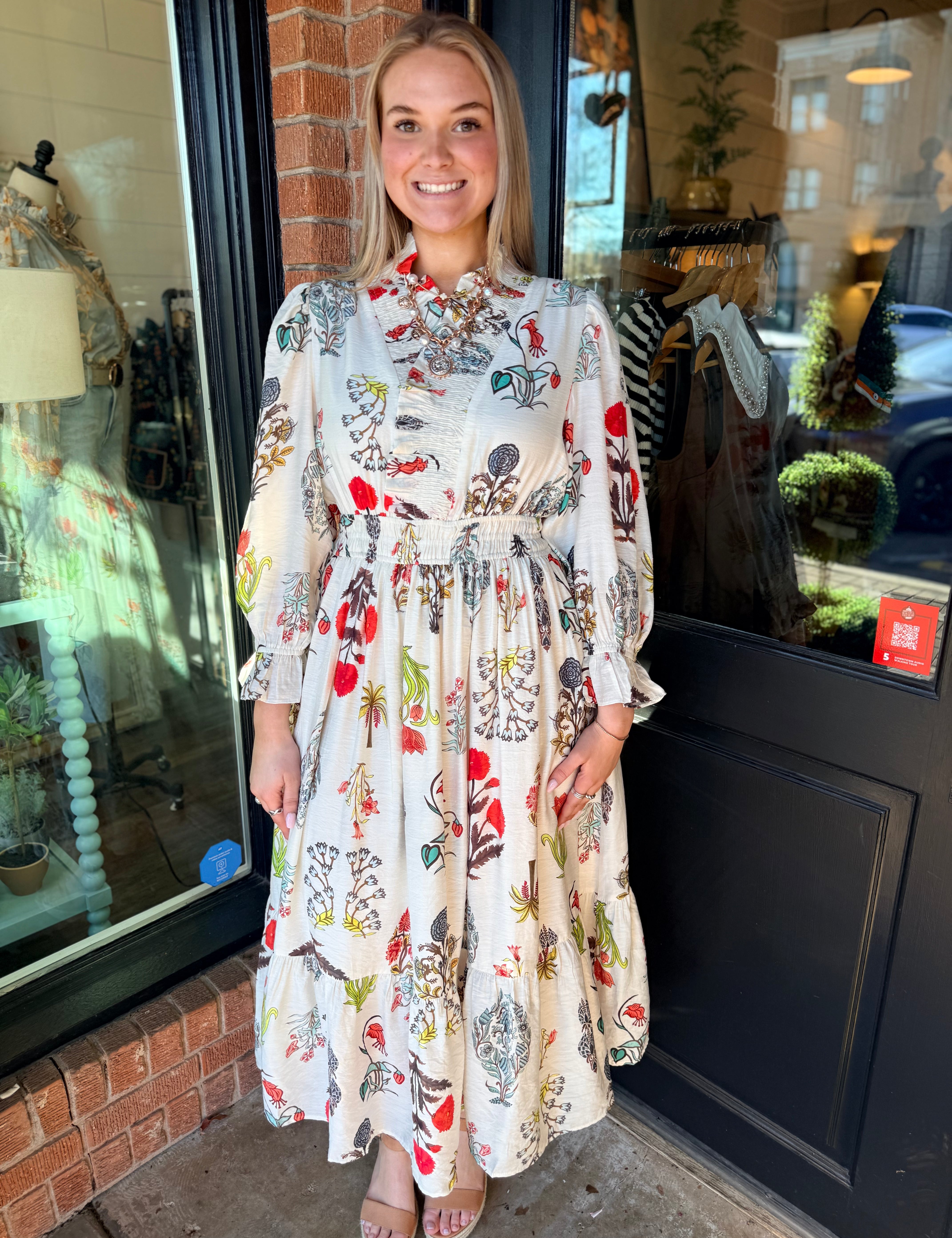 Elodie Smocked Waist Floral Dress