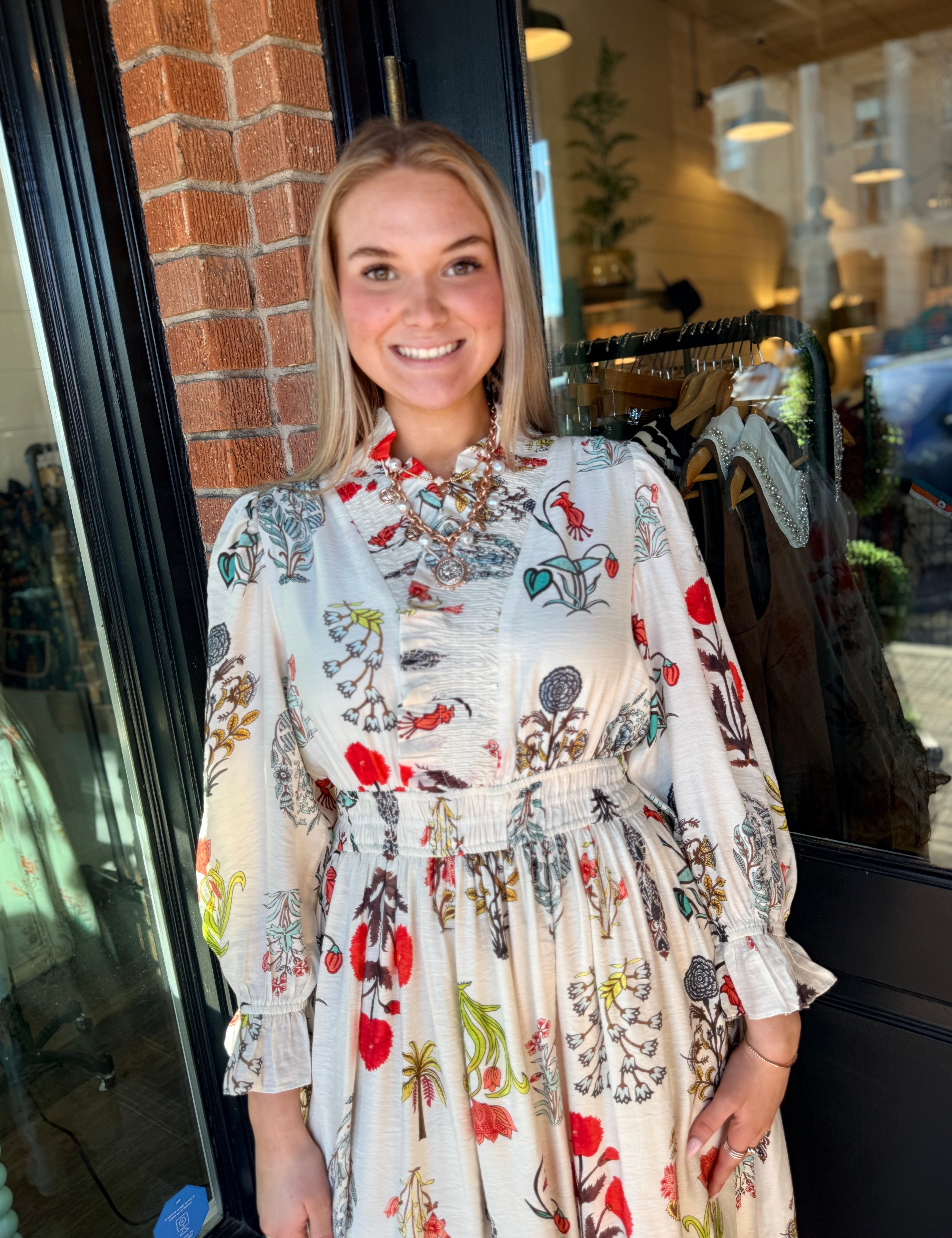 Elodie Smocked Waist Floral Dress