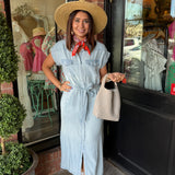 Kaili Waist-Tie Midi Dress