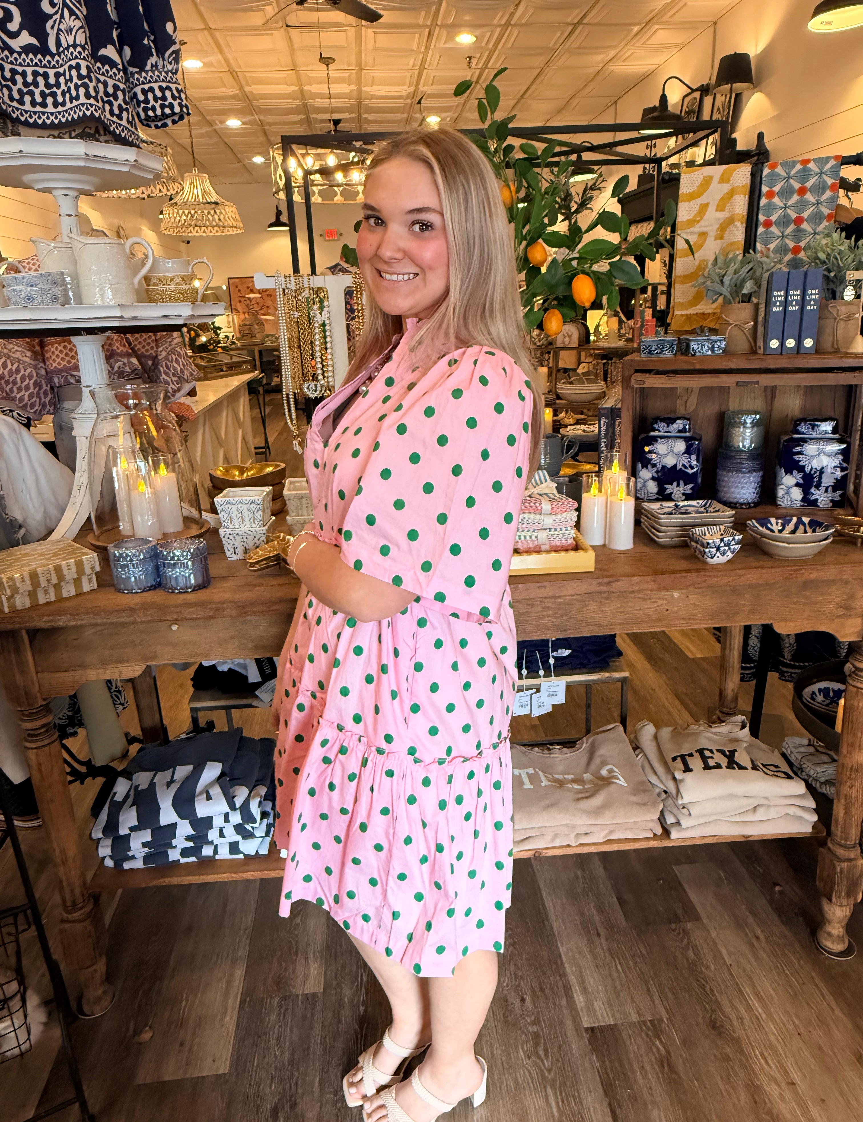 Riana Dot Shift Dress