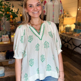 Gabrielle Floral Gauze Top