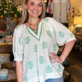 Gabrielle Floral Gauze Top