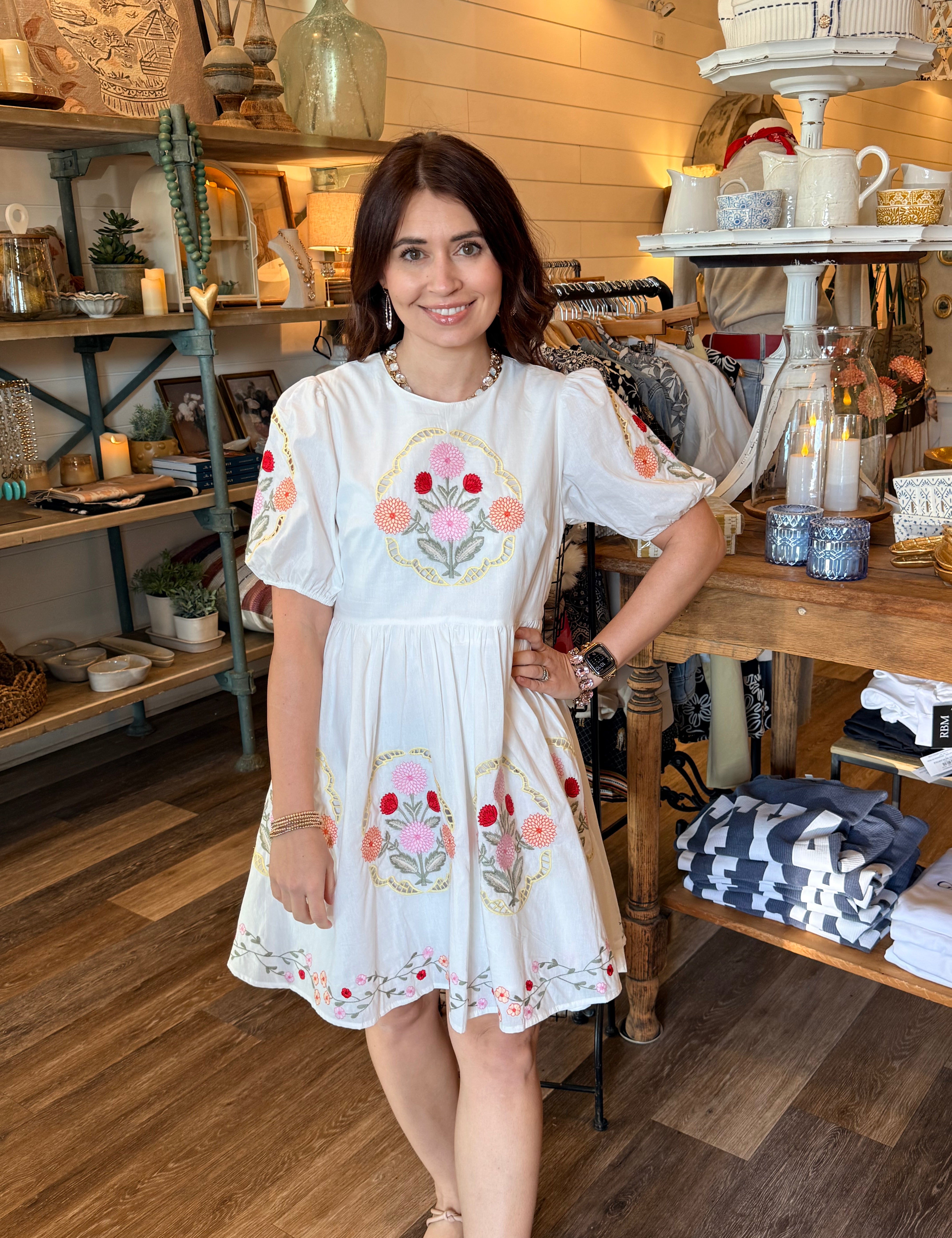 Emma Embroidered Mini Dress