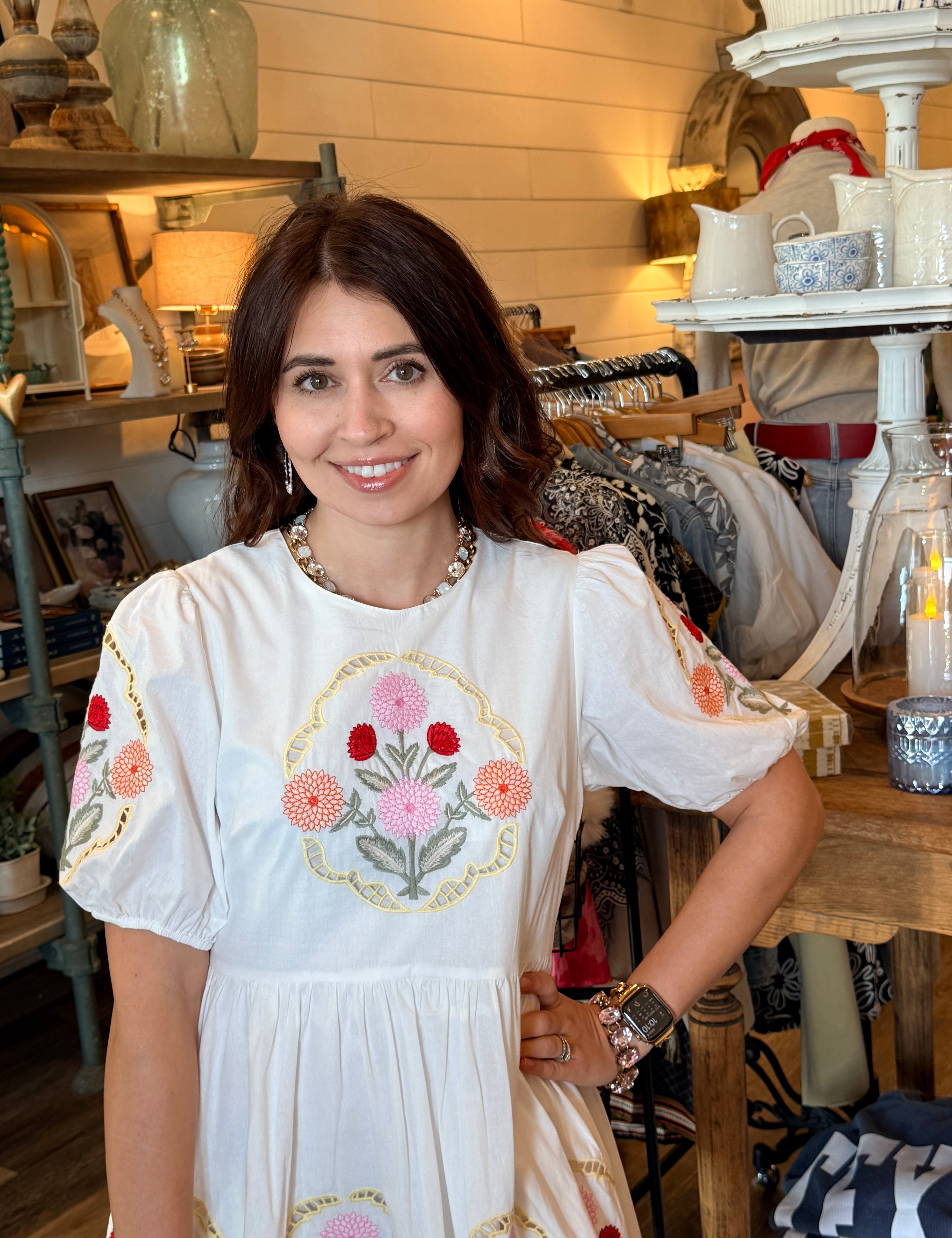 Emma Embroidered Mini Dress