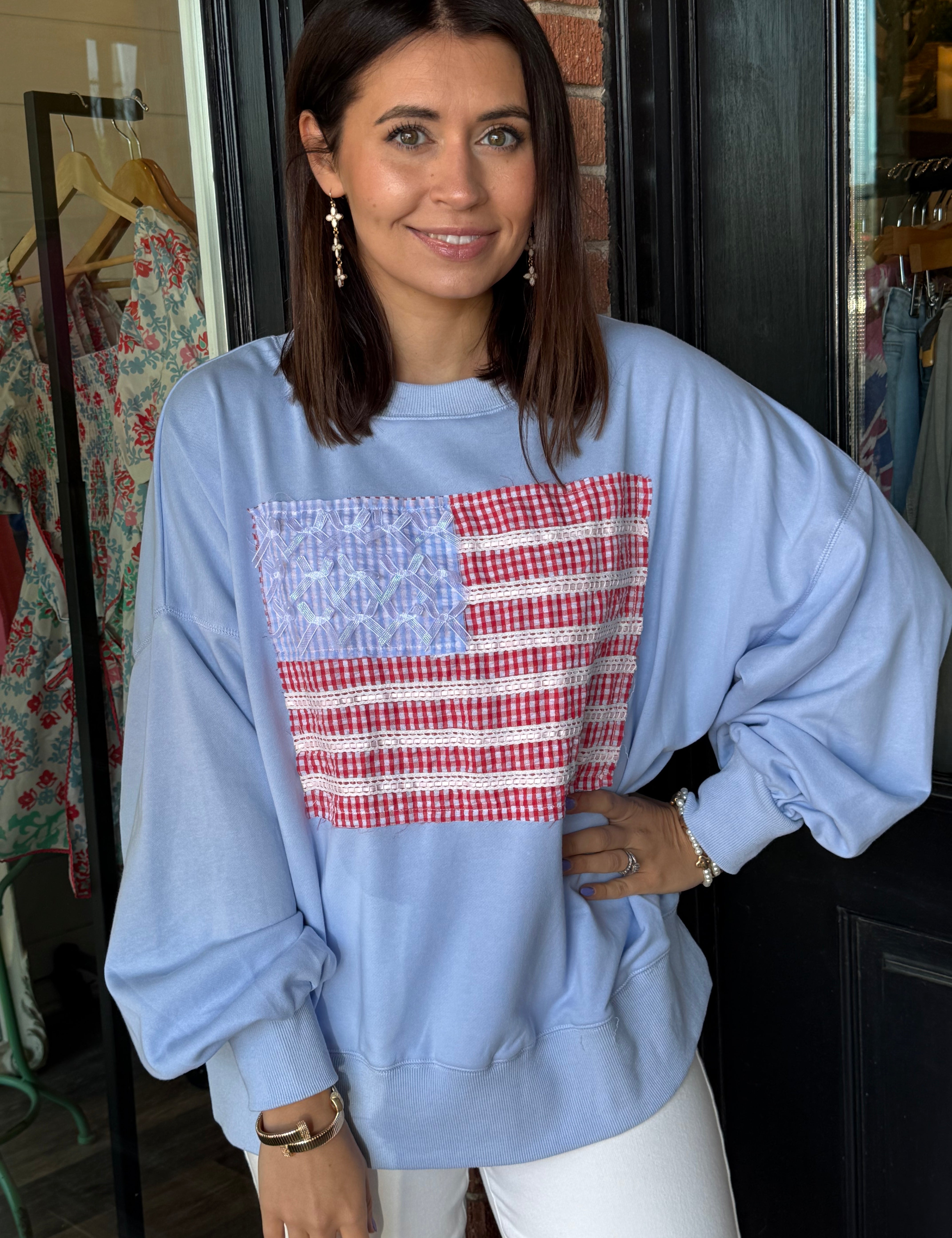 American Flag Terry Sweatshirt
