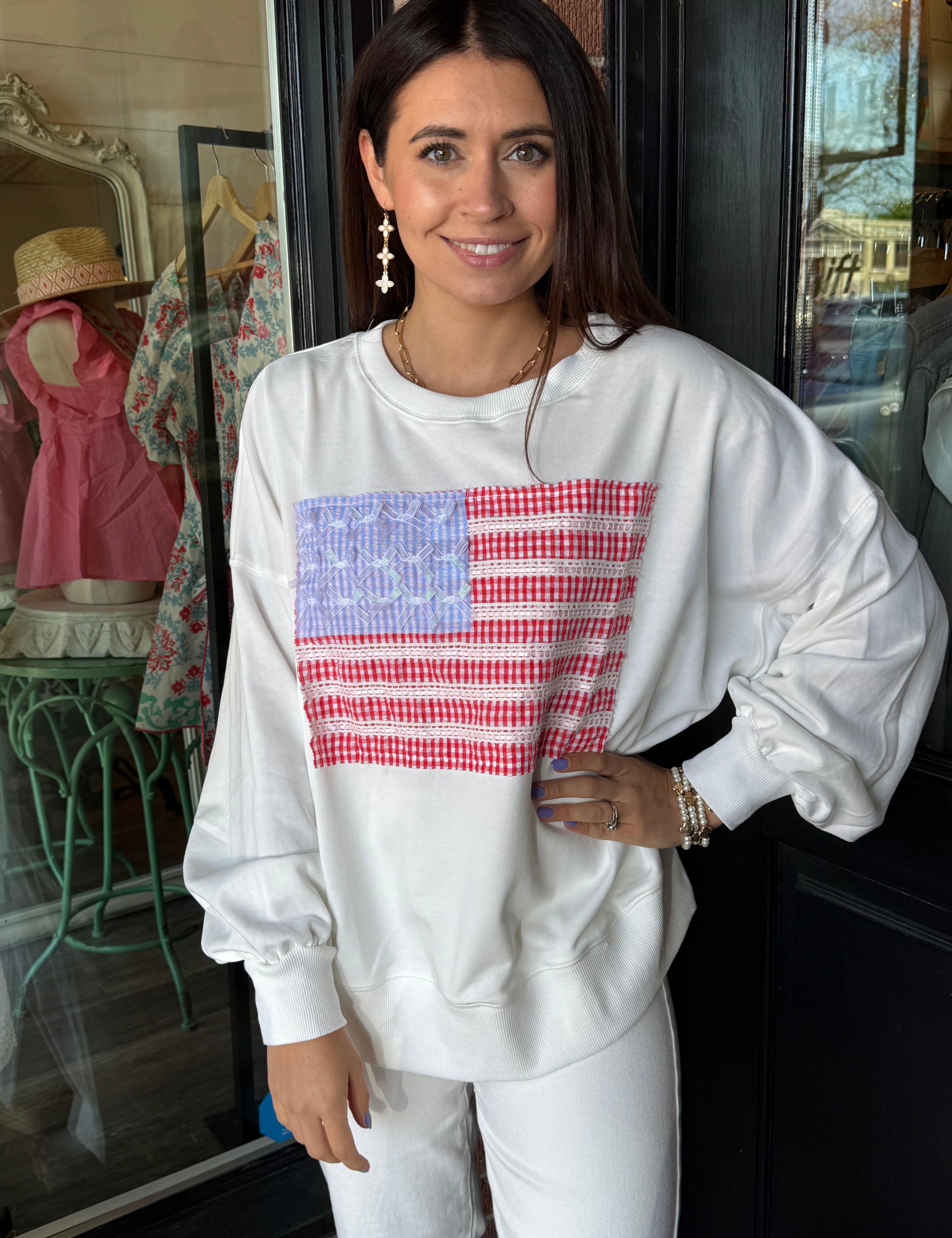 American Flag Terry Sweatshirt