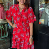 Lora Swiss Dot Floral Dress