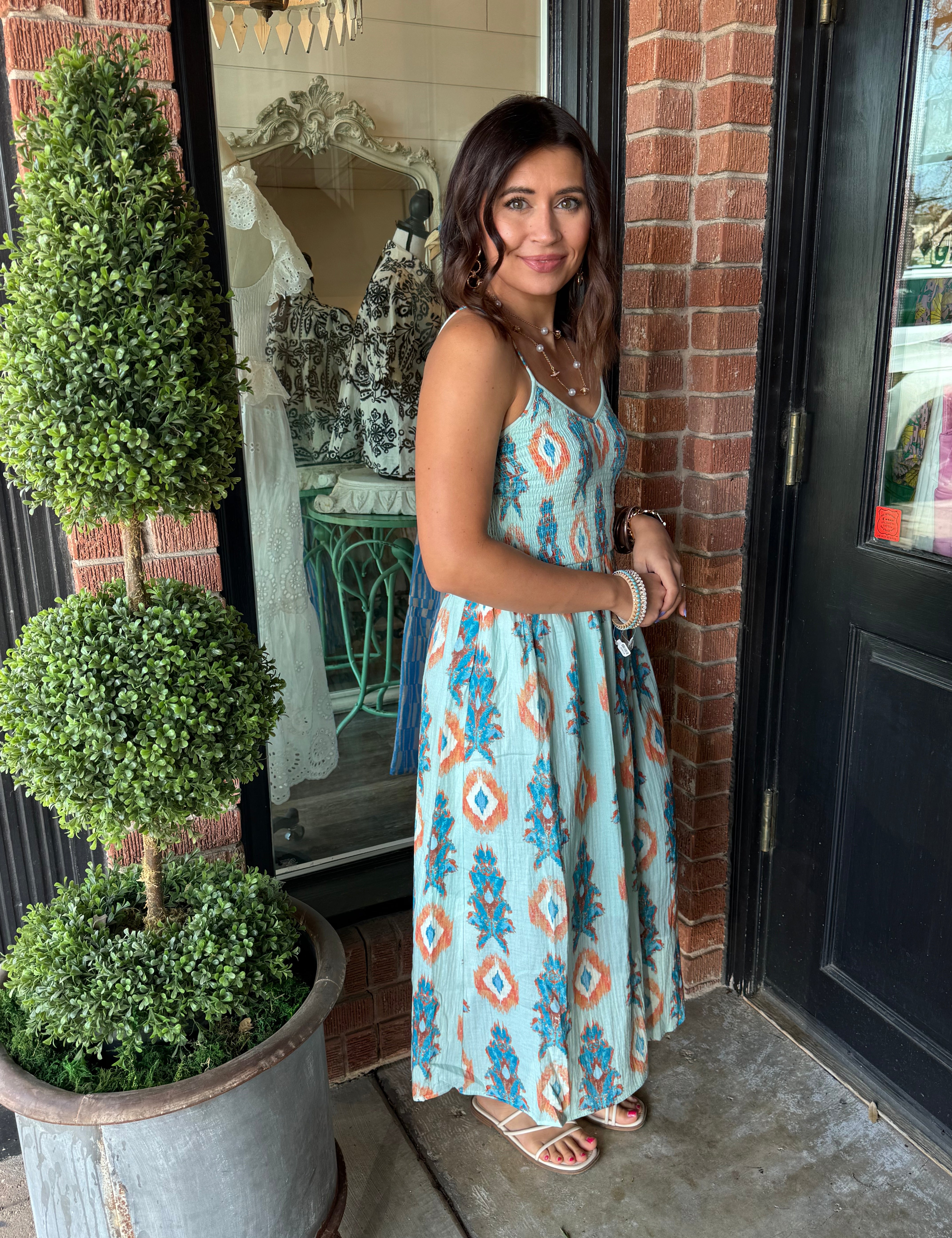 Violet Gauze Smocked Dress