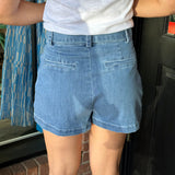 Zoe Denim Pleated Shorts