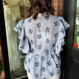 Lily Peplum Floral and Striped Top