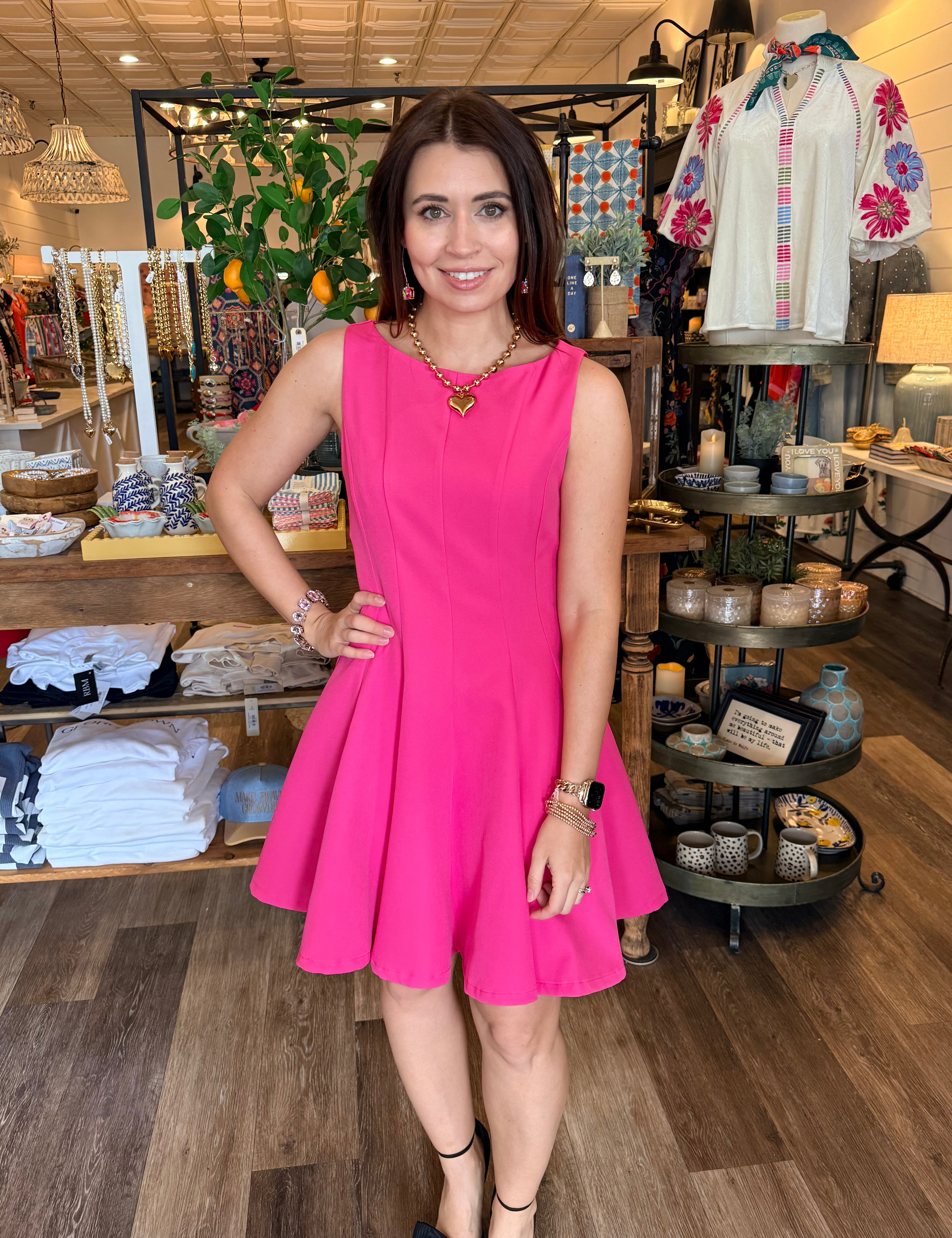 Jane Straight Neck Mini Dress