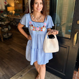 Maisie Embroidered Mini Dress