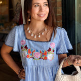 Maisie Embroidered Mini Dress