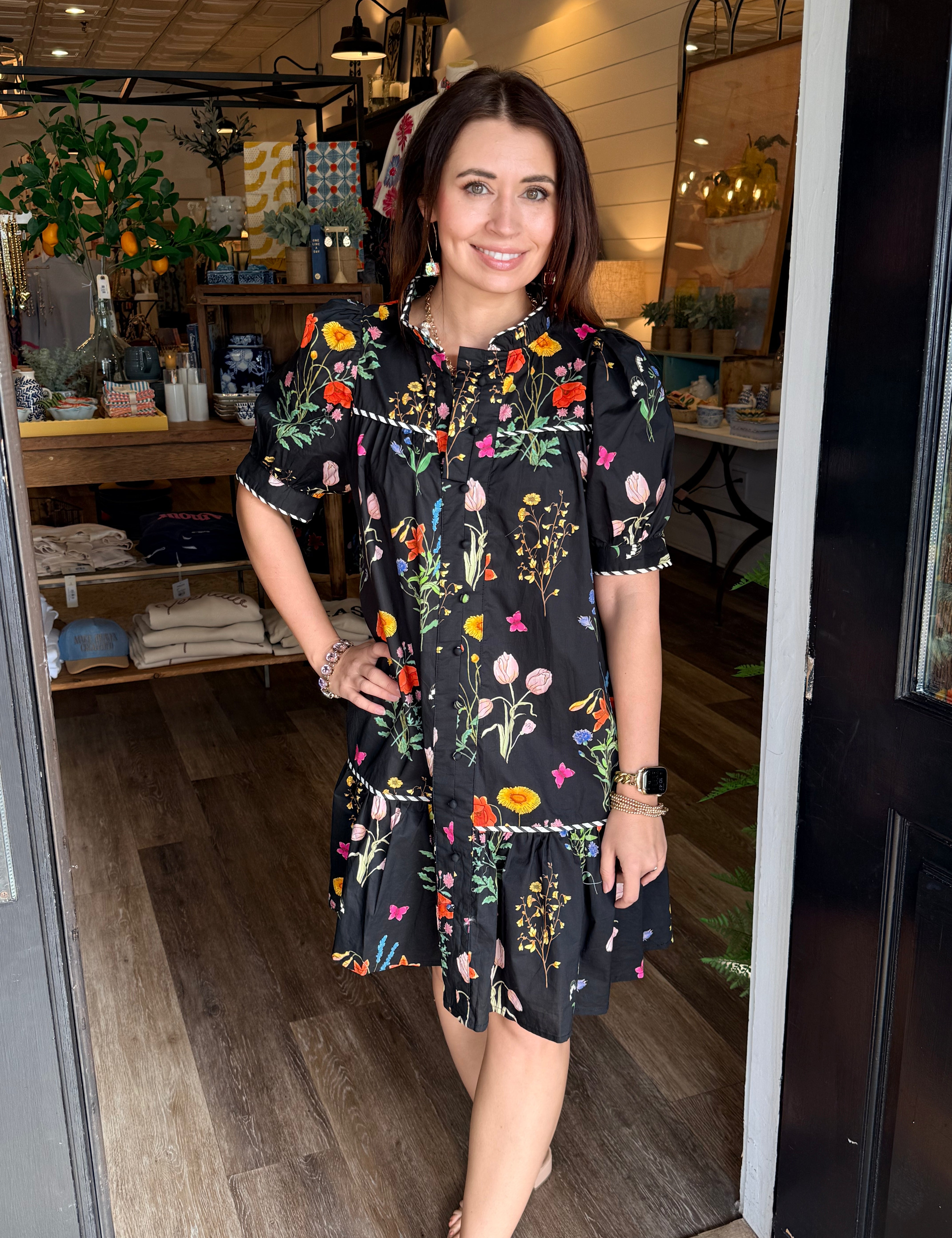 Blaire Black Floral dress
