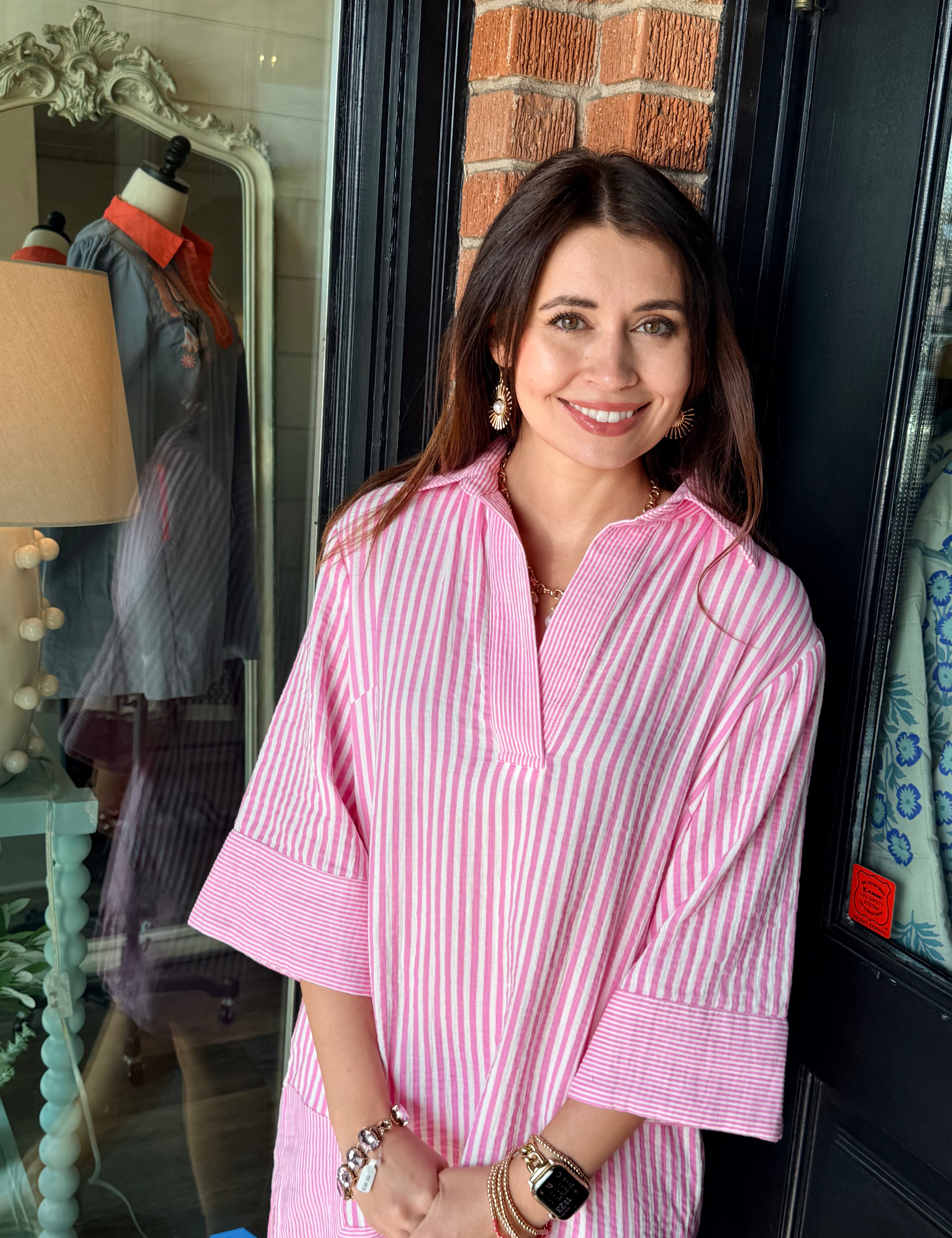 Margie Striped Shirt Dress