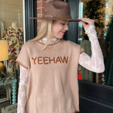 'Yeehaw' Contrast Knit Sweater