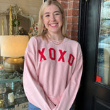 XOXO Cropped Thermal Sweatshirt