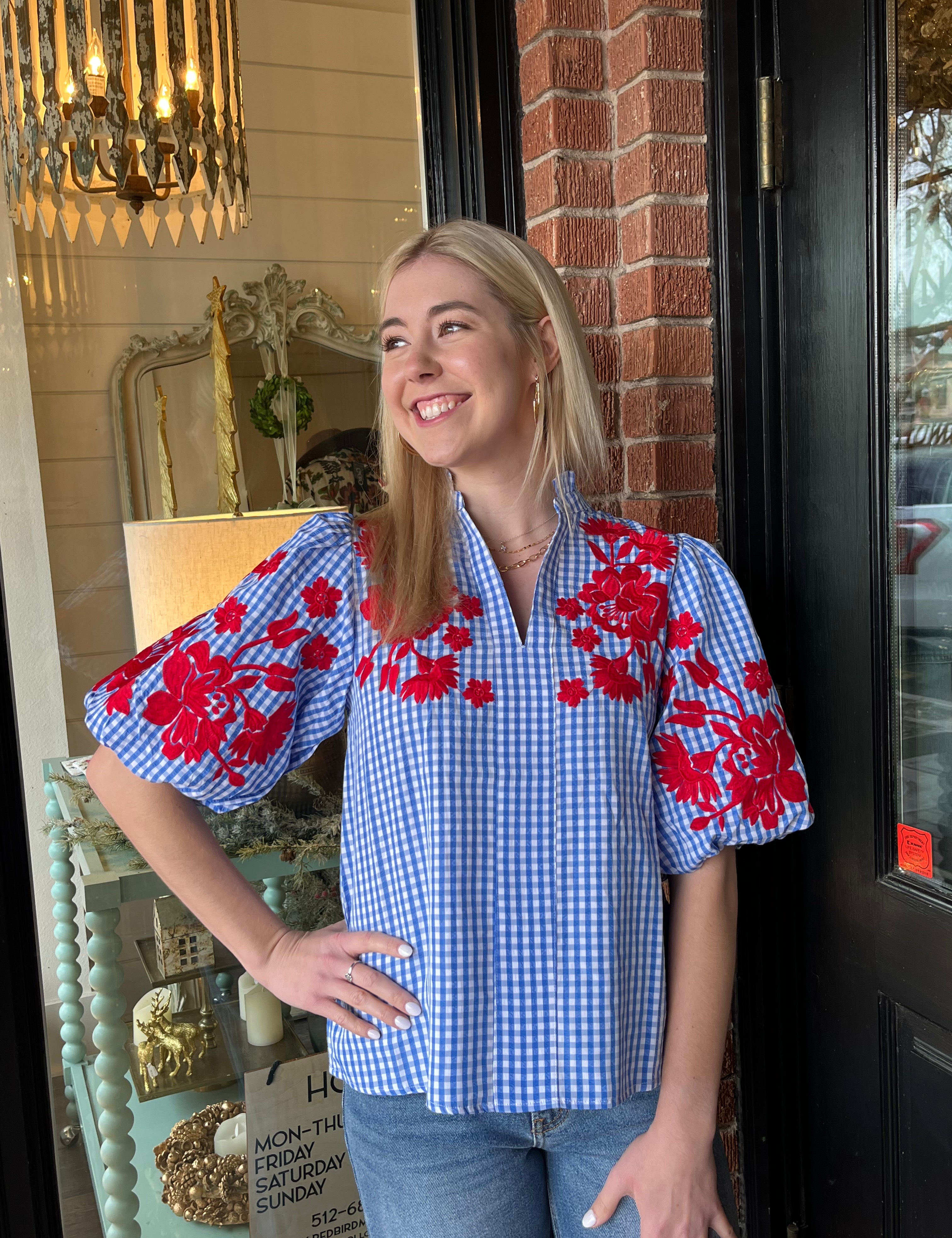 Claire Gingham Top