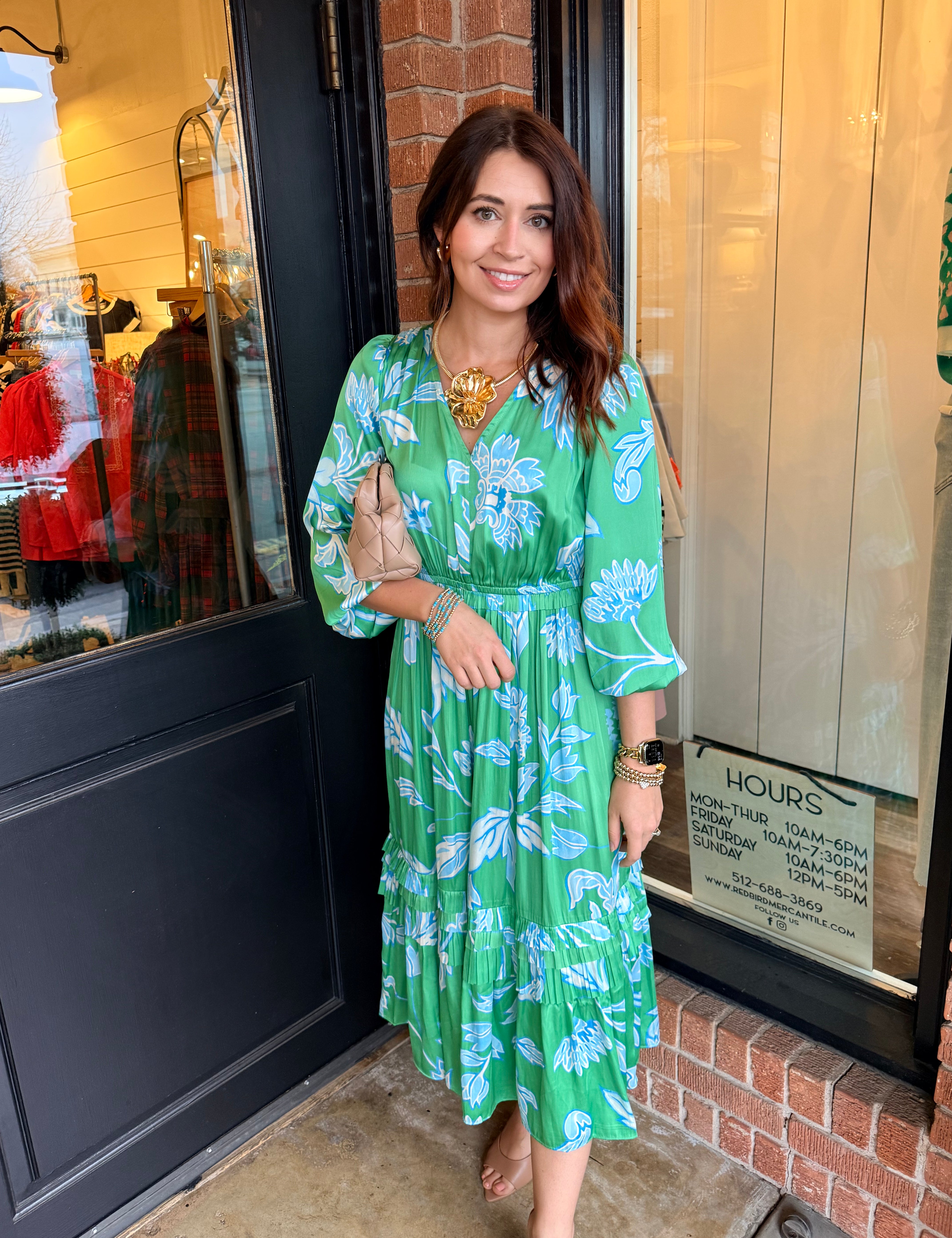 Daphne Botanical Floral Midi Dress