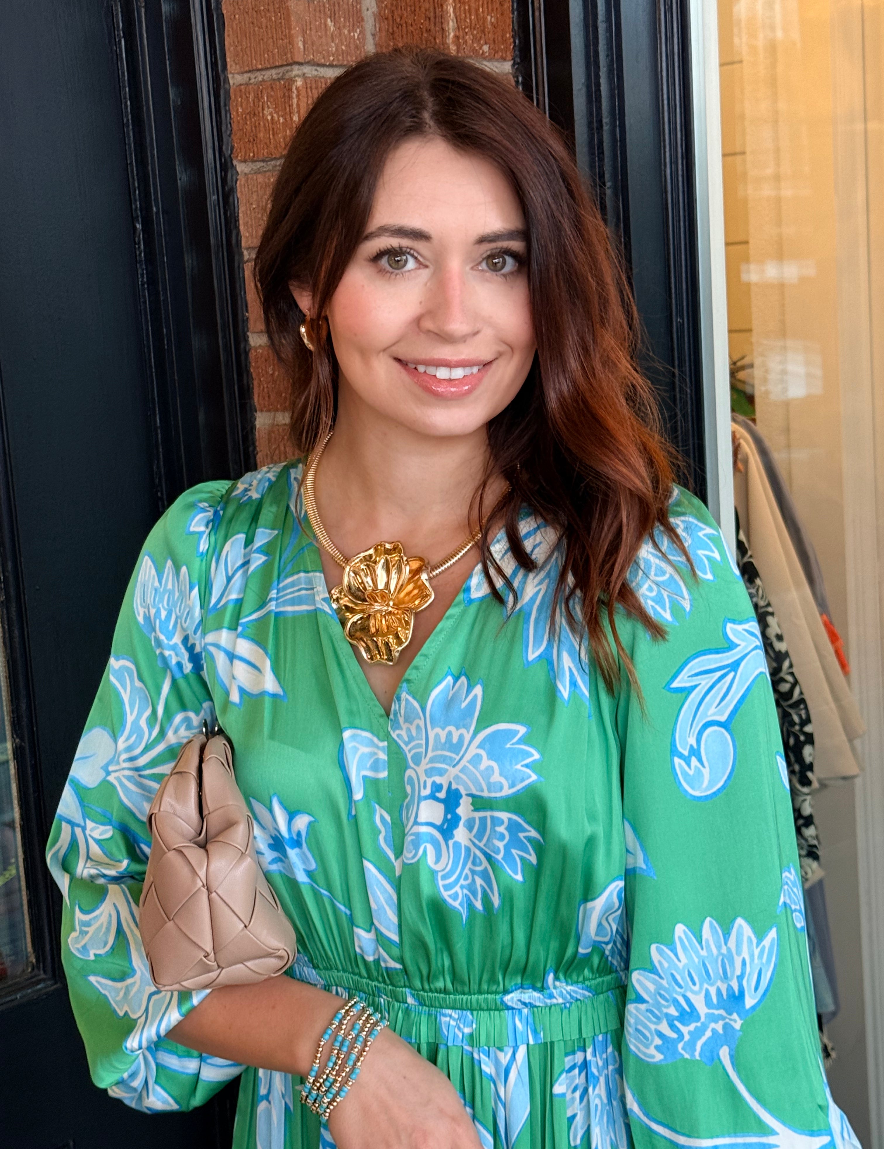 Daphne Botanical Floral Midi Dress