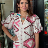 Leilani Abstract Aztec Print Top