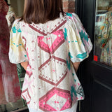 Leilani Abstract Aztec Print Top