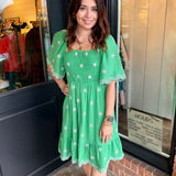 Elise Embroidered Gauze Dress